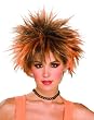 Punk Spiked Black and Orange Wig - Adult Std.