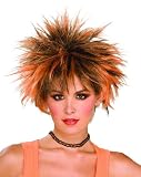 Punk Spiked Black and Orange Wig - Adult Std.