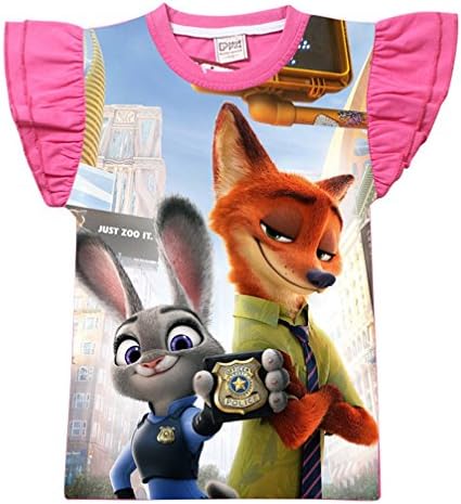 Topa Girls Zootopia Cotton T-Shirt Cute Short Sleeve Tee Pink 6