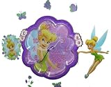 Tinkerbell Fairies Wall Clock + 7 Removable Wall Stickers