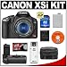 Canon EOS Digital Rebel XSi 12.2-Megapixel SLR Camera (BLACK) with Canon EF-S 18-55mm f/3.5-5.6 IS Zoom Lens + Canon BG-E5 Battery Grip + LP-E5 Battery + Case + Cameta Bonus Accessory Kit