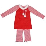 Peaches N Cream Ruffle Tunic with Stripe Leggings Peaches N Cream Ruffle Tunic with Stripe Leggings