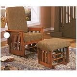 BEAUTIFUL CUSHIONED OTTOMAN FOR GLIDER IN OAK FINISH by Cross