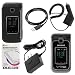 GTMax Rapid Car Charger with IC Chip + Home Travel Charger + USB Data Cable + 2 Hard Cover Cases + LCD Screen Protector for Verizon Samsung Alias 2 SCH-U750