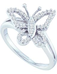 0.25CTW DIAMOND BUTTERFLY RING