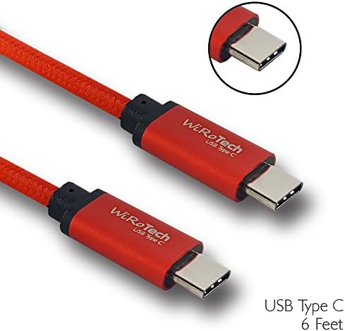USB C Cable, WiRoTech Coral USB-C to USB-C Fast Charging Cable (6 Feet, Coral)