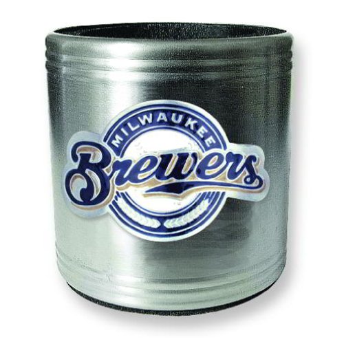 MLB Milwaukee Brewers Insulated Stainless Steel Can Cooler