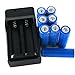 Battery and Charger,LandFox 8x 2000mAh 14500 Rechargeable Li-ion Battery For LED Flashlight+CR123A Charger