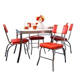 5 Piece Brimingham Retro Dining Set, Red Target Marketing Systems 5 Piece Brimingham Retro Dining Set, Red