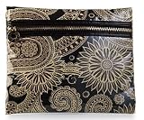 Mud Pie Black Paisley Zip Case