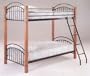 Twin Size Convertible Metal & Wood Bunk Bed Black Finish