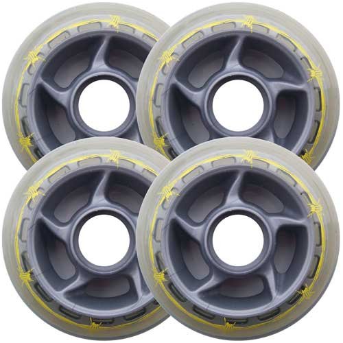 BARBED WIRE 80mm 79a Roller Inline Skate Wheels 4-Pack