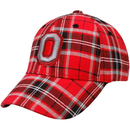Top of the World Ohio State Buckeyes Youth Scarlet Plaid Metro Adjustable Hat
