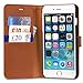 TUCCH iPhone 6s Plus Case, Leather Case for iPhone 6s Plus / iPhone 6 Plus (5.5 inch), Wallet Cases Folio Book Cover with Kickstand Credit Card Holder, Cash Clip, Magnetic Closure, Brown with Blue
