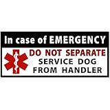 DO NOT SEPARATE Service Dog Handler Medical Alert Symbol Window or Bumper Sticker