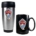 Colorado Rapids MLS Stainless Steel Travel Tumbler and Black Ceramic Mug Set - Primary Team Logo by Great American Products