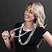 Silver Light Up LED Mardi Gras Bead Necklaces (Set of 12)