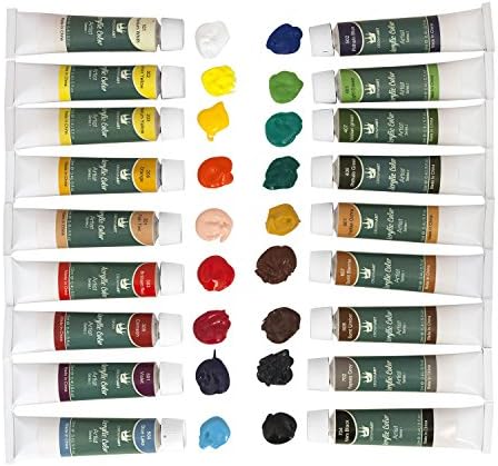 CrownArt Acrylic Paint Set, 18 Colors