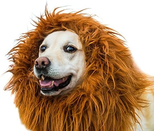 Lion Mane for Dog Pet Costume Lion Wig Pet Festival Party Fancy Hair Dog Clothes Dress for Halloween (Light Brown)