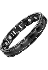 Willis Judd New Mens Black Titanium Magnetic Bracelet in Velvet Box with Free Link Removal Tool