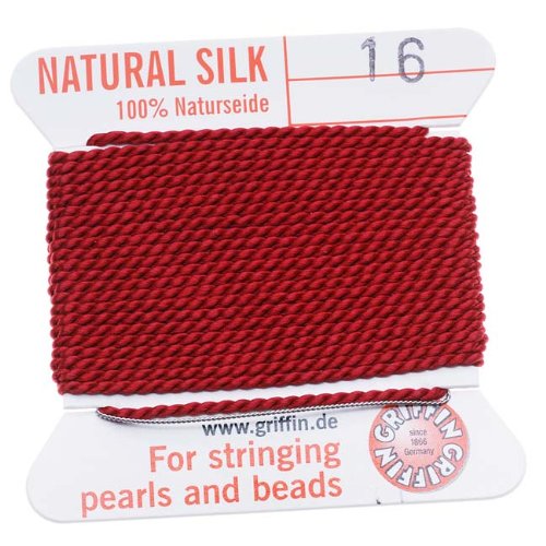Griffin 1mm Thick Silk Cord Garnet Red - Size 