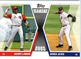 2011 Topps Diamond Duos Baseball Card #DD-LJ Barry Larkin Cincinnati Reds & Derek Jeter (New York Yankees)