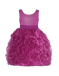 Girls  Glittering Sleeveless Metallic/Nylon/Organza/Polyester/Spandex  Dress With Ruffles