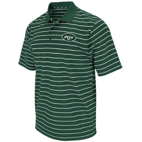 New York Jets FanFare III Green Clima Cool Striped Polo Shirt