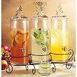 Set of Three Glass Gallon Drink Dispenser with Stand , Good Bar Equipment Very Elegant. Hold together 1.5 Gallon