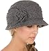 Sakkas Womens Wool Blend Foldable Cloche Bucket Hat with Flower Accent