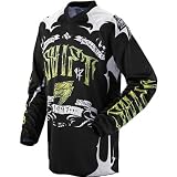 Shift Racing Assault Men's Off-Road Motorcycle Jersey w/ Free B&F Heart Sticker Bundle - Black/Green / 2X-Large