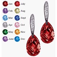 Avon Sterling Silver Birthstone Drop Earrings June/Alexandrite by Birthstones