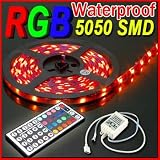 New Waterproof 5 Meter or 16 Feet RGB 5050 SMD LED Strip Light 300LEDS & Controller