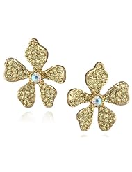 Betsey Johnson "Flower Boost" Pave Flower Stud Earrings