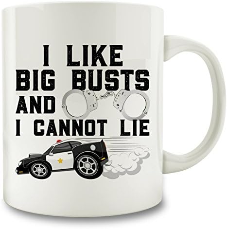 I Like Big Busts And I Cannot Lie Mug, 11 oz White Ceramic Coffee Mug, Tea Mug, plus sticker