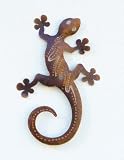 Gecko aus Metall 28 cm braun