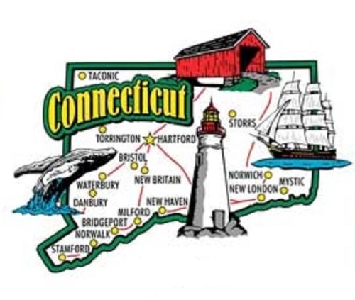 Connecticut Jumbo State Map Fridge Magnet