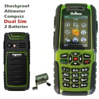 A81 DUAL SIM IP-67 Rated Tough Mobile Phone Waterproof ShockProof Outdoor Builders Rugged not JCB comes with Outdoor Handheld Charger - Electronic Compass - Altitude Meter - Air Pressure - Temperature Gauge