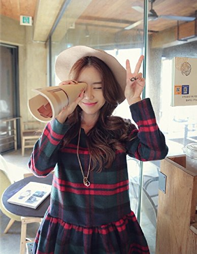 formanism レトロ チェック ウール プリーツ レディース ワンピース