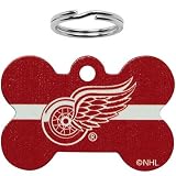 NHL Detroit Red Wings Bone Engravable Pet ID Tag