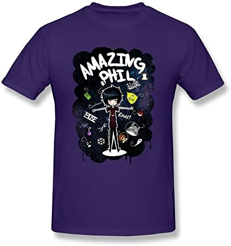 Dan And Phil Men's 100% Cotton T Shirts Purple M