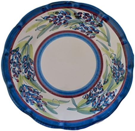 Vietri Copper Olive Pasta Bowl Lavender Pattern 9.4"/24cm