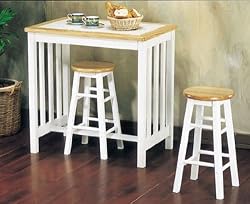 Mission Style Tile Top 3-piece Breakfast Set Table By Acme Furniture