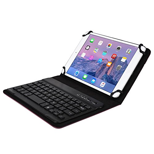 Cooper Cases(TM) Backlight Executive Toshiba Encore 2 Write 8 WT8PE-B264/Mini 7 WT7-C16 Tablet Bluetooth Keyboard Folio in Purple (Faux Leather Cover, QWERTY LED Backlit Keyboard; Built-in Stand)