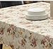 Eforcurtain Extra Long Flannel Back Table Cover Rectangle PVC Romantic Floral Tablecloth Waterproof, Beige, 60x104inch