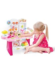 Toy: Miniature Pretend Play Ice Cream Sets Supermarket Cash Register Toys for Children (Pink) by Completestore - Completestore