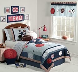 Sports Games Twin Quilt with Pillow Sham