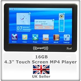 16GB PMP299T 4.3" Touch Screen MP3 / MP4 / MP5 player With TV-Out - 12 Hours Audio Play Back & 5 Hours High Definition Video Play Back With Unique Interactive Interface