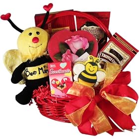 Bee Mine Chocolate and Cookie Gift Basket - Valentine's Day