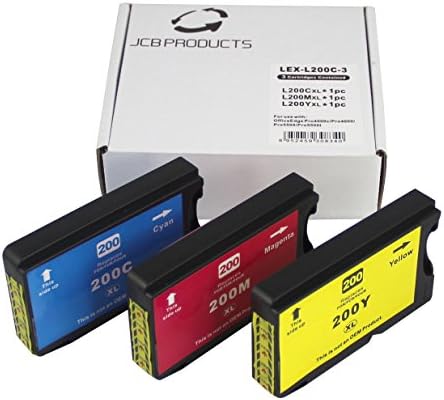 JCB Products Compatible Ink Cartridge Replacement For Lexmark 200XL (Cyan, Magenta, Yellow, 3-Pack)